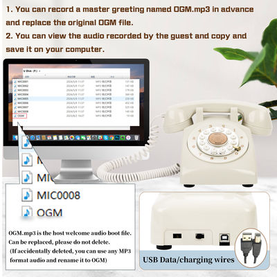 USB Гостевая книга голосовая почта Чистый гостевой телефон для свадебных мероприятий